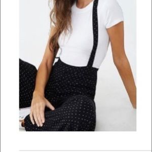 Polka Dot Suspender Palazoo Pants